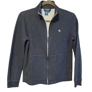 Lauren Ralph Lauren Women Gray Zip Up Mock Neck Sweater Size Small Petite Preppy